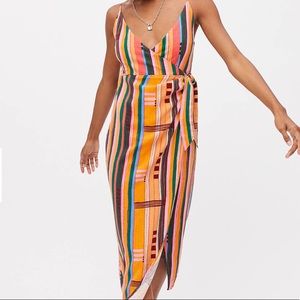 UO Flashing Lights MIDI Wrap Dress